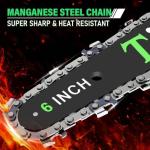 Tietoc Chainsaw 6 Inch Mini Electric Chainsaw Cordless Battery Powered, Hand Held Saw for Wood/Trees Trimming, Tools for Household and Garden, Chain Saw Gift for Men Dad Husband Fathers Gardener 2025