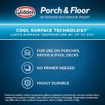 Glidden Porch and Floor with Cool Surface Technology Satin Interior/Exterior Paint, Summer Suede, 1 Gallon