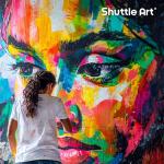 Shuttle Art Outdoor Acrylic Paint Set, 12 Colors Waterproof Paint, 8.45oz/250ml Large Bottles, Rich Pigmented Bulk Painting Supplies for Artists, Beginners on Rocks, Wood, Wall, Crafts, Garden Statues