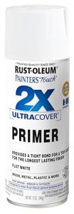 Rust-Oleum 334019 Painter's Touch 2X Ultra Cover Primer Spray, 12 oz, Flat White