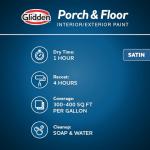 Glidden Porch and Floor with Cool Surface Technology Satin Interior/Exterior Paint, Summer Suede, 1 Gallon