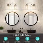 Modern 2-Light Vanity Light Fixtures with Glass Shade