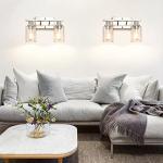 Modern 2-Light Vanity Light Fixtures with Glass Shade