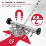 Magnet Sweeper Magnetic Nail Roller: 17-Inch Heavy Duty Magnet Nail Pickup Rolling Tool with Telescoping Adjustable Handle 8.8-Pound Capacity Ideal for Workshop Garage Yard Construction Cleanup