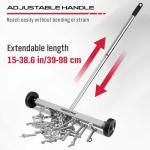 Magnet Sweeper Magnetic Nail Roller: 17-Inch Heavy Duty Magnet Nail Pickup Rolling Tool with Telescoping Adjustable Handle 8.8-Pound Capacity Ideal for Workshop Garage Yard Construction Cleanup