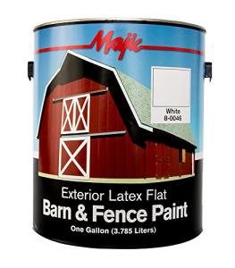 Majic Paints 8-0046-1 Latex Flat Barn & Fence Paint, 1-Gallon, White