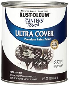 Rust-Oleum 242018 Painter's Touch Latex Paint, Quart, Satin Espresso, 1 Quarts, (Pack of 1)