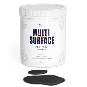 CIONIA All-in-One Paint - Multi-Surface Black Paint, Furniture and Cabinet for Interior/Exterior - No Sanding, Quick Drying - Perfect for Wood, Wall, Appliance, Metal & More, 5 Oz