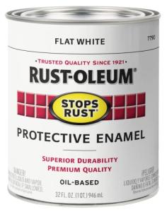 Rust-Oleum 7790502 Stops Rust Brush On Paint, Quart, Flat White, (Pack of 1)