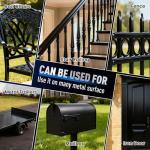 Metal Paint - Waterpoof Anti Rust Preventative - Black Paint for Metal - Door/Outdoor - Direct to Gate, Furniture, Fence, Railing, Craft and More, 25-30sq.ft, 16oz