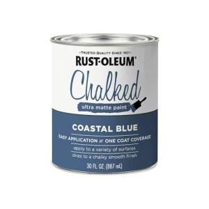 Rust-Oleum Coastal Blue Chalked All-in-One Ultra Matte Paint | One Coat Coverage | No Primer, Sanding, Or Topcoat Needed | Easy Clean Up | Made in USA | 30 OZ