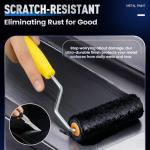 Metal Paint - Waterpoof Anti Rust Preventative - Black Paint for Metal - Door/Outdoor - Direct to Gate, Furniture, Fence, Railing, Craft and More, 25-30sq.ft, 16oz