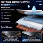 Metal Paint - Waterpoof Anti Rust Preventative - Black Paint for Metal - Door/Outdoor - Direct to Gate, Furniture, Fence, Railing, Craft and More, 25-30sq.ft, 16oz