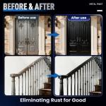 Metal Paint - Waterpoof Anti Rust Preventative - Black Paint for Metal - Door/Outdoor - Direct to Gate, Furniture, Fence, Railing, Craft and More, 25-30sq.ft, 16oz