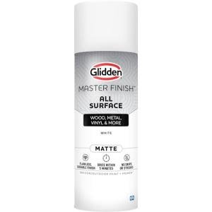 Glidden Master Finish 12 oz. Matte White Interior/Exterior All Surface Spray Paint and Primer