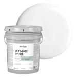 Ultimate White Paint & Primer in One, Semi-Gloss White, 5 Gallon – Interior & Exterior, One-Coat Coverage, Excellent Hide, Low Odor, Low VOC, Washable Paint for Walls, Ceilings & Trim