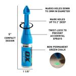 OX Tools Tuff Shot Deep Hole Marker Chalk Powder Shot for Drilling, Construction Marking Tool, Deep Reach Marker, 250 Bursts High-Vis Green Chalk Spray Marking for Carpentry