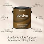 EVOLVE Interior Paint & Primer, Eggshell (Cloud White), 1 Gallon – One-Coat Coverage, Excellent Hide, Low VOC, Low Odor, Washable Paint for Walls, Doors & Trim