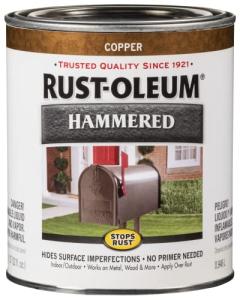 Rust-Oleum 239074 Stops Rust Hammered Finish Paint, Quart, Copper, (Pack of 1)