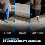 OX Tools Tuff Shot Deep Hole Marker Chalk Powder Shot for Drilling, Construction Marking Tool, Deep Reach Marker, 250 Bursts High-Vis Green Chalk Spray Marking for Carpentry