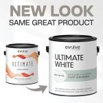 Ultimate White Paint & Primer in One, Semi-Gloss White, 5 Gallon – Interior & Exterior, One-Coat Coverage, Excellent Hide, Low Odor, Low VOC, Washable Paint for Walls, Ceilings & Trim