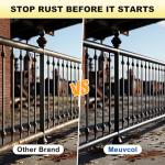 Meuvcol Metal Paint, 35 Fl oz Rust Preventive & Weatherproof Protective Coating, Black Paint for Metal Surfaces, Water-Based Matte Interior/Exterior Paint for Railings, Fences, Gates & Furniture