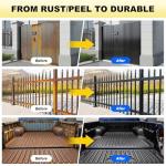 Meuvcol Metal Paint, 35 Fl oz Rust Preventive & Weatherproof Protective Coating, Black Paint for Metal Surfaces, Water-Based Matte Interior/Exterior Paint for Railings, Fences, Gates & Furniture