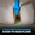 OX Tools Tuff Shot Deep Hole Marker Chalk Powder Shot for Drilling, Construction Marking Tool, Deep Reach Marker, 250 Bursts High-Vis Green Chalk Spray Marking for Carpentry