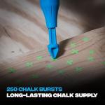 OX Tools Tuff Shot Deep Hole Marker Chalk Powder Shot for Drilling, Construction Marking Tool, Deep Reach Marker, 250 Bursts High-Vis Green Chalk Spray Marking for Carpentry