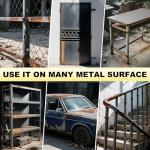 Meuvcol Metal Paint, 35 Fl oz Rust Preventive & Weatherproof Protective Coating, Black Paint for Metal Surfaces, Water-Based Matte Interior/Exterior Paint for Railings, Fences, Gates & Furniture