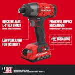 CRAFTSMAN V20 Cordless 4-Tool Power Tool Combo Kit with 2 Batteries and Charger (CMCK400D2)