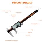 HARDELL Digital Caliper, Rechargeable Calipers with Large LCD Screen, Stainless Steel Caliper Measuring Tool, Auto-Off Micrometer, Inch/MM/Fraction for DIY/Household/3D-printing