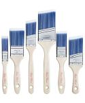 Bates- Paint Brushes, 6 Pack, Treated Wood Handle, Paint Brushes for Walls, Stain, Furniture
