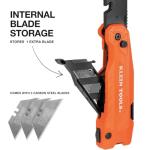 Klein Tools 44306 FLICKBLADE 2-in-1 Folding Utility Knife and Scraper with Built-In Blade Storage, Dual Locking Positions, Includes 3 Triple-Ground Carbon Steel Blades