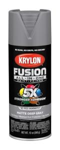 Krylon Fusion All-In-One, Matte, Deep Gray, 12 oz