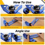 GRENPRO Woodworking Scriber Marking Line Ruler with Carpenter Pencil & Metal Ruler, Adjustable Aluminum Alloy Sliding T-Square Ruler, Measuring Angle Finder with Adjustment Scale,Drawing Aid Rule tool