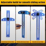 GRENPRO Woodworking Scriber Marking Line Ruler with Carpenter Pencil & Metal Ruler, Adjustable Aluminum Alloy Sliding T-Square Ruler, Measuring Angle Finder with Adjustment Scale,Drawing Aid Rule tool