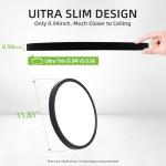 hykolity 12 Inch Selectable CCT LED Round Flat Panel Light, 24W 3000K/4000K/5000K, Edge-Lit Flush Mount Ceiling Light Fixture for Kitchen, Bedroom, Laundry and Closet Room，Black