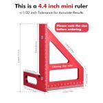 Draxzor Mini 3D Multi-Angle Measuring Ruler, Precision Imperial 45/90 Degree Carpenter Square, Aluminum Alloy Miter Triangle Ruler and 3D Measuring Tool for Woodworking & Layout
