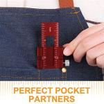 Violetfox Woodworking Ruler, 3Pcs Precision Pocket Metal Slide Rule Inch and Metric T-Type Scribing and Square Ruler for Marking and Measuring (6/8/12 Inch)