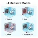 ACEGMET Laser Measure, 229ft/70m Laser Measurement Tool, S9 Room Laser Measuring Tool with 2 Bubble Levels, LCD Backlit Display, IP54 Waterproof, Pythagorean Mode for Distance, Area, Volume