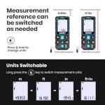 ACEGMET Laser Measure, 229ft/70m Laser Measurement Tool, S9 Room Laser Measuring Tool with 2 Bubble Levels, LCD Backlit Display, IP54 Waterproof, Pythagorean Mode for Distance, Area, Volume