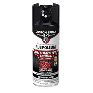 Rust-Oleum 2X Automotive Enamel Custom Spray 5-in-1 Spray Paint, 12 oz, Gloss Black