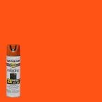 Rust-Oleum 266590 Professional 2X Distance Inverted Marking Spray Paint, 15 oz, Fluorescent Red-Orange