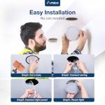 Amico 12 Pack 6 Inch 5CCT Ultra-Thin LED Recessed Ceiling Light with Junction Box, 1050LM Brightness, Dimmable Canless Wafer Downlight, 12W, ETL&FCC