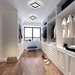 Square Modern Led Ceiling Light Fixture, 24W Black Flush Mount Hallway Ceiling Light Small Close to Ceiling Lamp for Living Room Bedroom Kitchen Balcony Cloakroom (Cool White, 6000K)