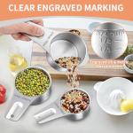 EWFEN Measuring Cups and Spoons Set, 7 Stainless Steel Nesting Measuring Cups & 7 Spoons, 5 Mini Measuring Spoons &1 Leveler, Kitchen Gadgets for Cooking & Baking, Square