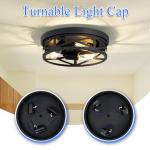 SKEJAO Flush Mount Ceiling Light Fixture,3-Light Ceiling Light Fixture,Black Hallway Light Fixtures Ceiling,Light Fixtures Ceiling Mount for Kitchen,Farmhouse,Hall,Bedroom,Bathroom (1 Pack)