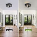 piano7797 13 inch Black Flush Mount Ceiling Light Fixtures,3-Light Modern Hallway Light Fixtures Ceiling, Black Lights Fixture Ceiling Mount for Farmhouse,Kitchen, Bedroom (1 Pack)