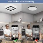 Square Modern Led Ceiling Light Fixture, 24W Black Flush Mount Hallway Ceiling Light Small Close to Ceiling Lamp for Living Room Bedroom Kitchen Balcony Cloakroom (Cool White, 6000K)